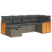 Set de muebles de jardín 6 pzas y cojines ratán sintético gris