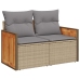 Set sofás de jardín 7 piezas y cojines ratán sintético beige
