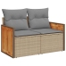 Set sofás de jardín 7 piezas y cojines ratán sintético beige