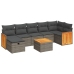 Set de sofás de jardín y cojines 8 piezas ratán sintético gris