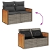 Set de muebles de jardín 6 pzas y cojines ratán sintético gris