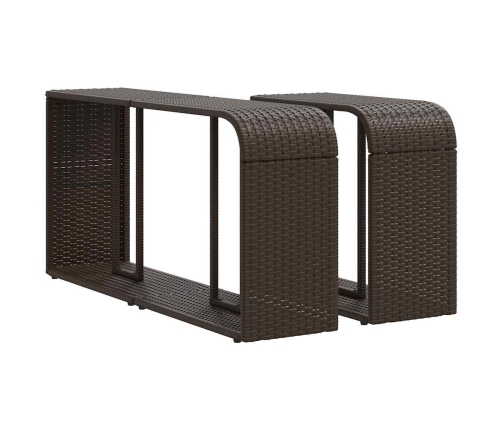 Set de sofás de jardín 10 pzas y cojines ratán sintético marrón