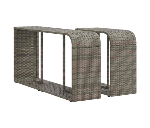 Set de sofás de jardín 11 pzas y cojines ratán sintético gris