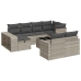 Set de sofás de jardín 11 pzas y cojines ratán sintético gris