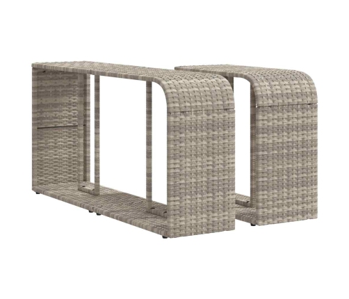 Set de sofás de jardín 11 pzas y cojines ratán sintético gris