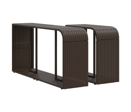 Set de sofás de jardín 11 pzas cojines ratán sintético marrón