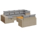 Set de sofás de jardín 11pzas con cojines ratán sintético beige