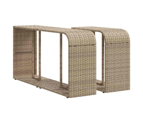 Set de sofás de jardín 11pzas con cojines ratán sintético beige