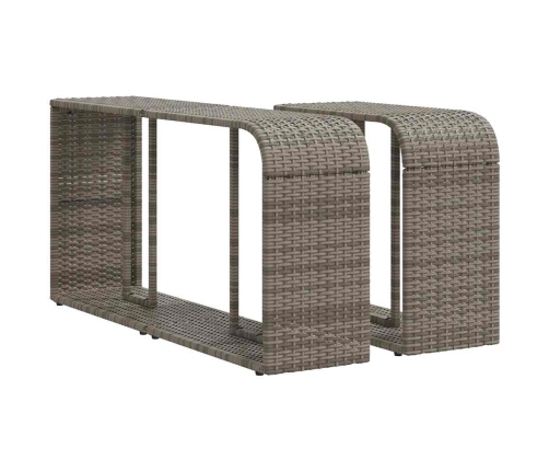 Set de sofás de jardín 11 pzas y cojines ratán sintético gris