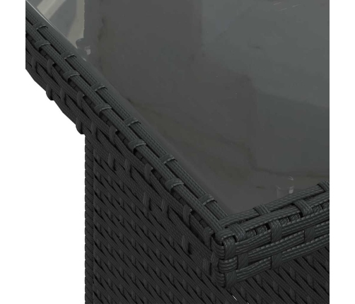 Set de sofás de jardín 7 pzas con cojines ratán sintético negro
