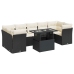 Set de sofás de jardín y cojines 8 piezas ratán sintético negro