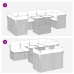 Set de sofás de jardín y cojines 8 piezas ratán sintético beige