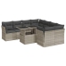 Set muebles jardín 9 pzas y cojines ratán sintético gris claro