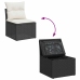 Set de muebles de jardín 5 pzas y cojines ratán sintético negro