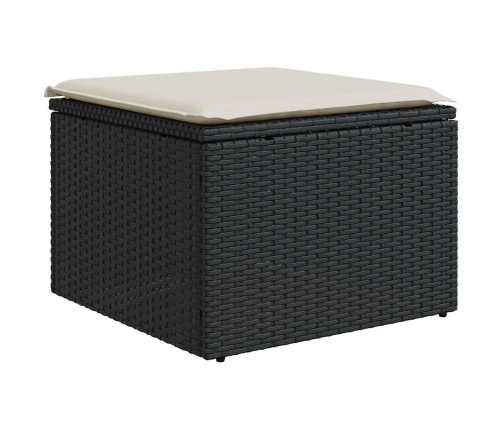 Set de sofás de jardín 7 pzas con cojines ratán sintético negro