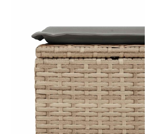 Set sofás de jardín 7 piezas y cojines ratán sintético beige