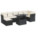 Set de sofás de jardín y cojines 8 piezas ratán sintético negro