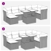 Set de sofás de jardín y cojines 8 piezas ratán sintético beige