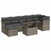 Set de sofás de jardín y cojines 8 piezas ratán sintético gris