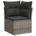 Set de sofás de jardín y cojines 8 piezas ratán sintético gris