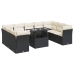 Set de sofás de jardín y cojines 10 pzas ratán sintético negro