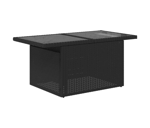 Set de sofás de jardín y cojines 10 pzas ratán sintético negro