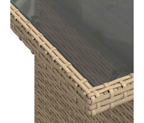 Set de sofás de jardín 11pzas con cojines ratán sintético beige