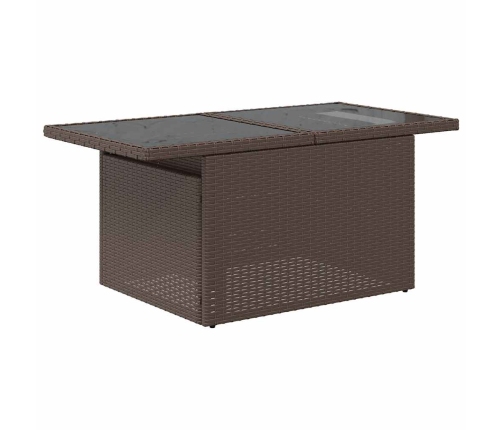 Set de sofás de jardín 11 pzas cojines ratán sintético marrón