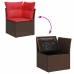 Set de sofás de jardín 11 pzas cojines ratán sintético marrón