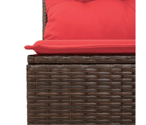 Set de sofás de jardín 11 pzas cojines ratán sintético marrón
