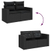 Set de muebles de jardín 5 pzas y cojines ratán sintético negro