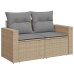 Set sofás de jardín 7 piezas y cojines ratán sintético beige