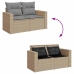 Set sofás de jardín 7 piezas y cojines ratán sintético beige