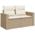 Set sofás de jardín 7 piezas y cojines ratán sintético beige