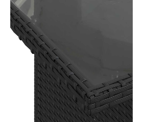 Set de sofás de jardín y cojines 8 piezas ratán sintético negro