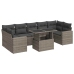 Set de sofás de jardín y cojines 8 piezas ratán sintético gris