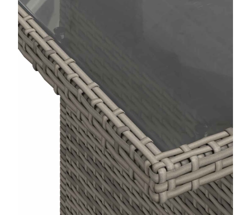 Set de sofás de jardín y cojines 8 piezas ratán sintético gris