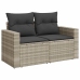 Set de sofás de jardín 8 pzas y cojines ratán sintético gris