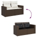 Set sofás de jardín 6 piezas y cojines ratán sintético marrón