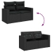 Set de muebles de jardín 5 pzas y cojines ratán sintético negro