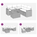 Set sofás de jardín 6 piezas y cojines ratán sintético marrón