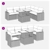 Set sofás de jardín 7 piezas y cojines ratán sintético beige