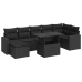 Set de sofás de jardín y cojines 8 piezas ratán sintético negro