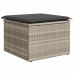 Set muebles jardín 9 pzas y cojines ratán sintético gris claro