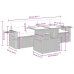 Set comedor de jardín 5 piezas y cojines ratán sintético marrón