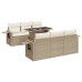 Set sofás de jardín 7 piezas y cojines ratán sintético beige