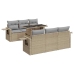 Set sofás de jardín 7 piezas y cojines ratán sintético beige