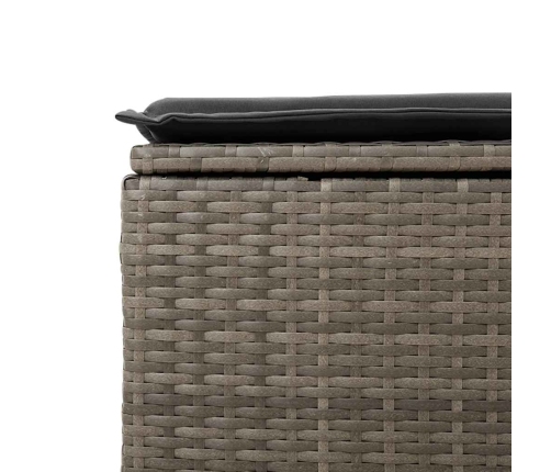 Set de muebles de jardín 6 pzas y cojines ratán sintético gris
