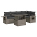 Set de muebles de jardín 6 pzas y cojines ratán sintético gris