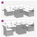 Set sofás de jardín 7 piezas y cojines ratán sintético beige